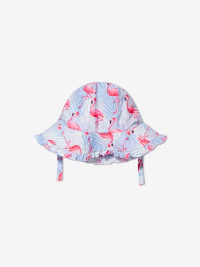 Shop Soli Swim Girls Flamingo Sun Protective Hat (upf50+) In Purple