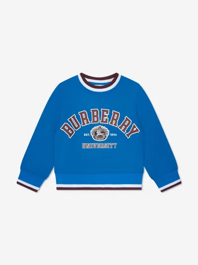 Shop Burberry Boys College Sweatshirt In Blue
