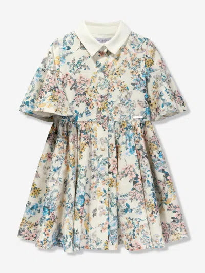 Shop Jessie And James Girls Floral Jacquard Shirt Dress In Multicoloured