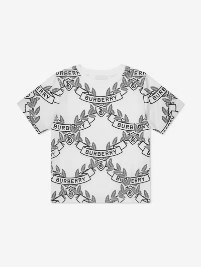 Shop Burberry Boys Cedar Crest T-shirt In White