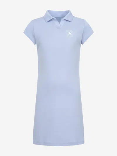 Shop Converse Girls Polo Ctp Fitted Dress In Blue