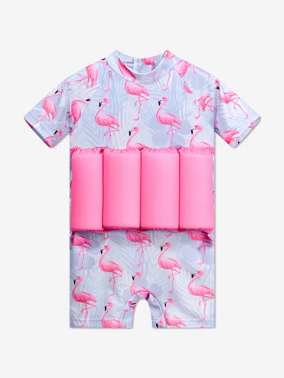 Shop Soli Swim Baby Girls Flamingo Float Suit (upf50+) In Purple