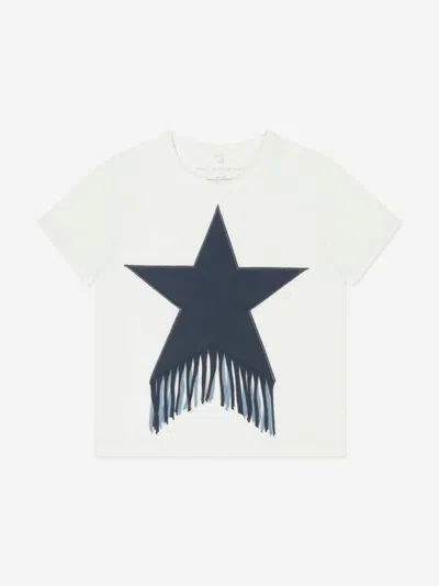Shop Stella Mccartney Girls Tassel Star T-shirt In Ivory