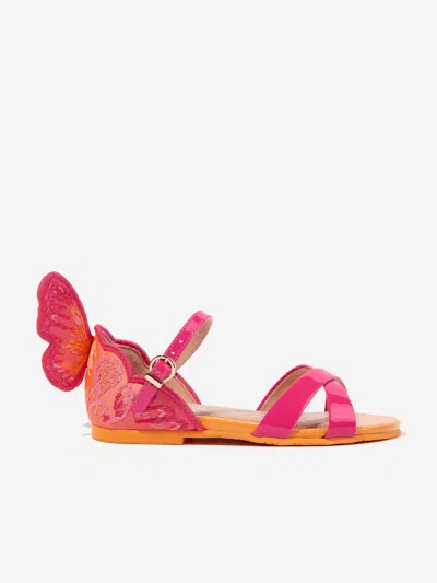 Shop Sophia Webster Girls Leather Chiara Embroidery Sandals In Pink