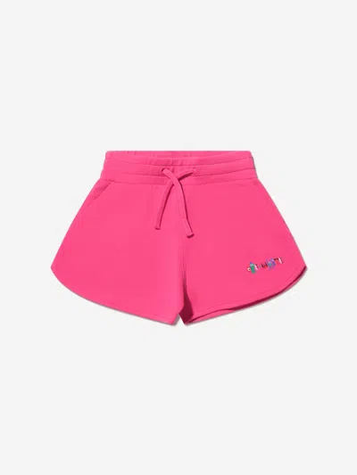 Shop Off-white Girls Cotton Monster Logo Shorts 8 Yrs Pink