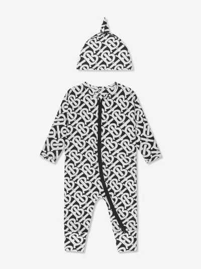 Shop Burberry Baby Claude Mono Gift Set In White