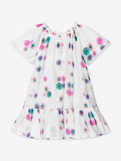 Chloé Girls Organic Cotton Spotted Dress In Multicoloured