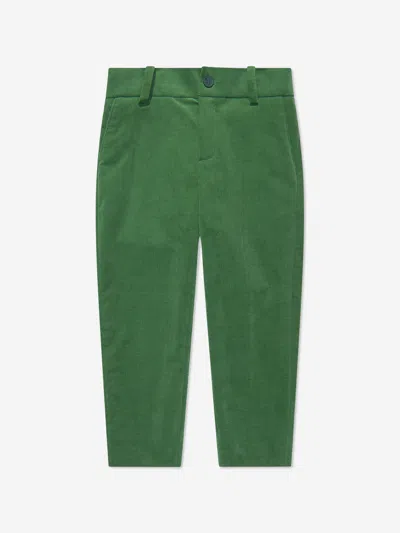 Shop Kenzo Boys Velvet Trousers In Green