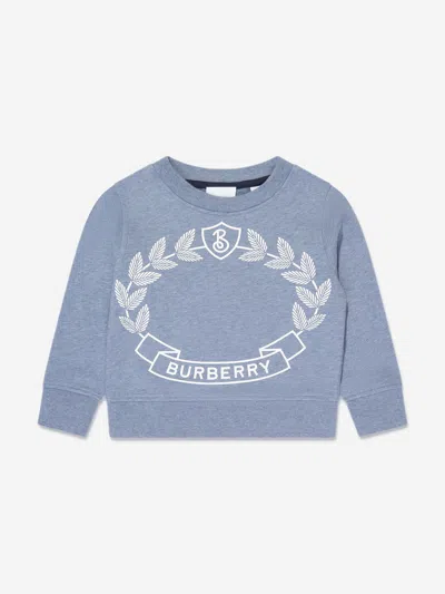 Shop Burberry Girls Crest Sweatshirt In Blue