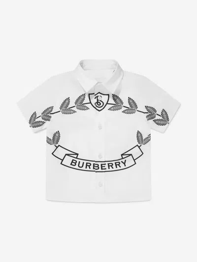 Shop Burberry Baby Boys Mini Owen Shirt In White