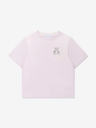 Shop Burberry Girls Kooper Text T-shirt In Pink