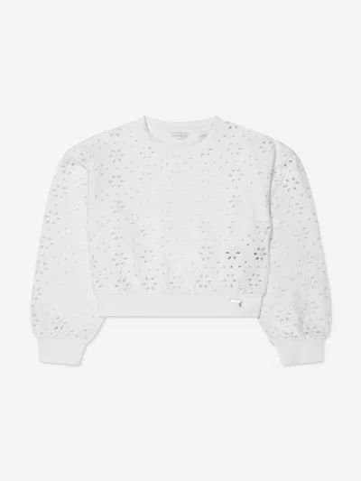 Shop Guess Girls Sangallo Sweatshirt In White