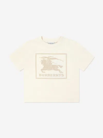 Shop Burberry Baby Boys Box Logo Mini Cedar T-shirt In Ivory