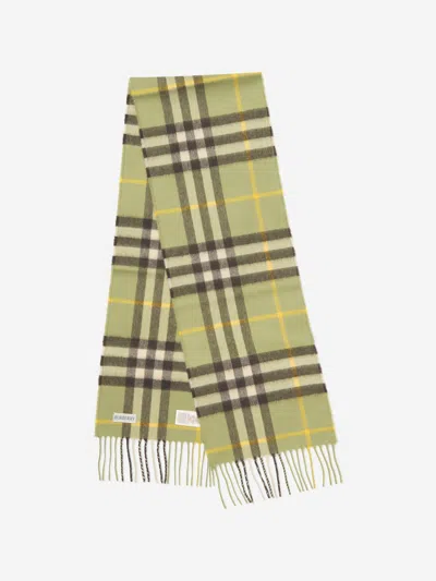 Shop Burberry Kids Cashmere Heritage Scarf In Green