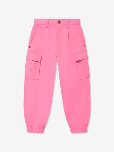 Shop Versace Girls Cargo Trousers In Pink