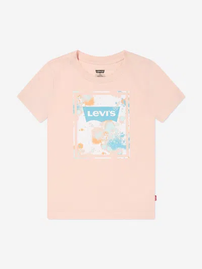 Shop Levi's Wear Boys Splatter Box Logo T-shirt In Orange
