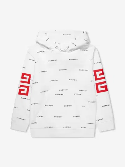 Shop Givenchy Boys Logo Print Hoodie In White