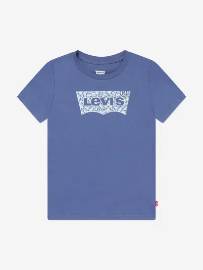 Shop Levi's Wear Girls Ditsy Batwing Fill T-shirt In Blue