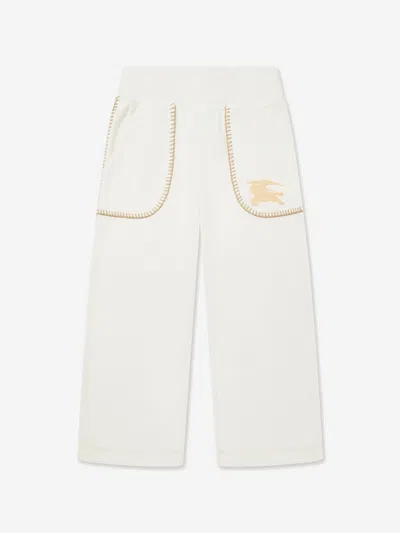 Shop Burberry Girls Aubrey Trousers In White