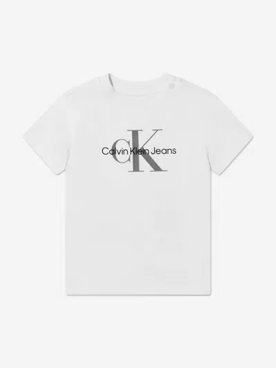 Calvin Klein Jeans Est.1978 Baby Girls Monogram T-shirt 3 Mths White In White