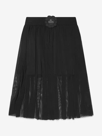 Shop Mini Rodini Girls Bat Flower Tulle Skirt In Black