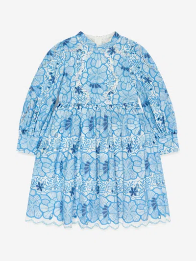 Marlo Girls Evangeline Embroidered Dress In Multicoloured