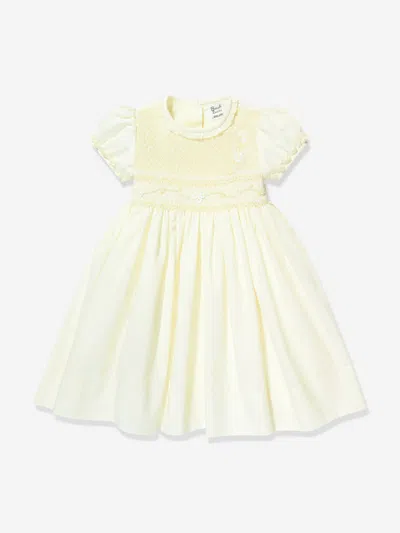Shop Sarah Louise Baby Girls Embroidered Dress In Yellow