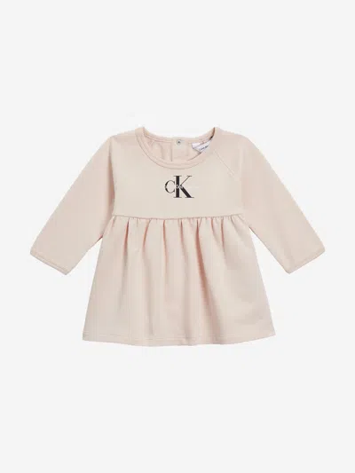 Shop Calvin Klein Jeans Est.1978 Baby Girls Monogram Dress In Pink