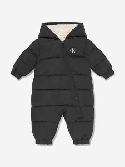 Shop Calvin Klein Jeans Est.1978 Baby Padded Snowsuit In Black