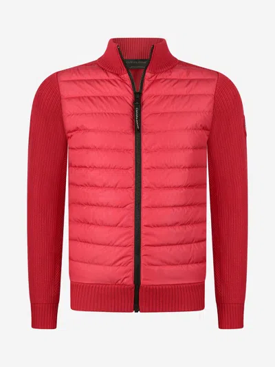 Canada Goose Boys Youth Hybridge Knit Jacket In Red