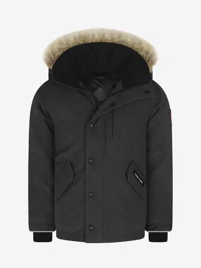 Canada Goose Kidlogan Down Parka S Black In Black
