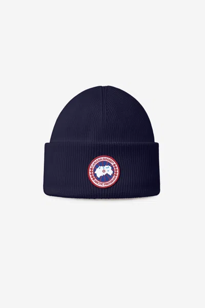 Shop Canada Goose Kids Merino Wool Hat One Size Blue