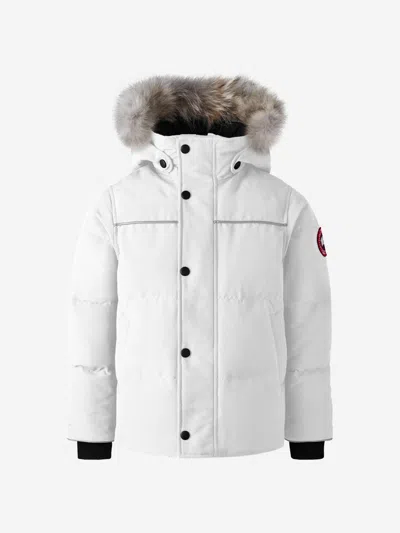 Shop Canada Goose Kids Snowy Owl Down Parka Jacket 2 - 3 Yrs White