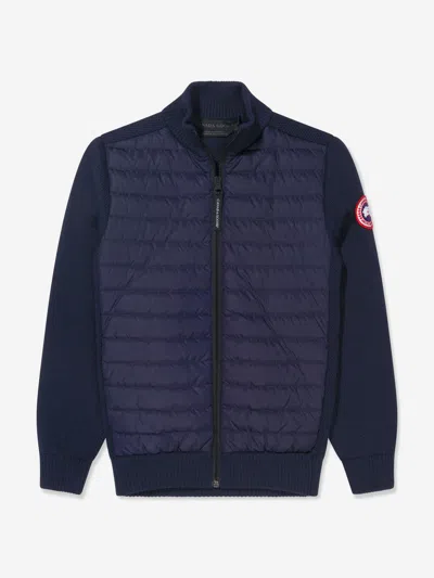 Shop Canada Goose Kids Hybridge Knit Down Jacket S (7 - 8 Yrs) Blue