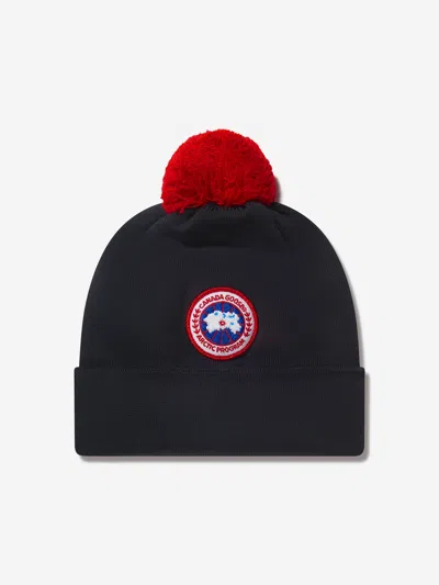 Shop Canada Goose Kids Wool Pom Pom Hat One Size Black