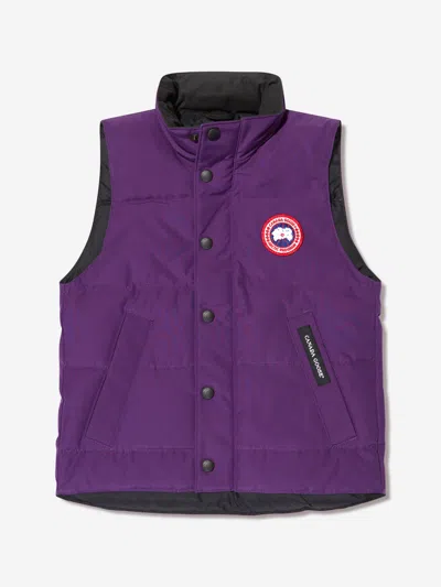 Shop Canada Goose Kids Down Padded Vanier Vest In Purple