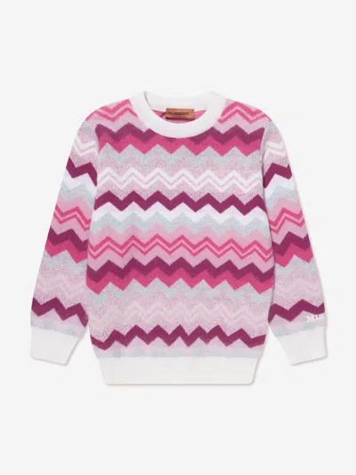 Shop Missoni Girls Zigzag Jumper In Multicoloured