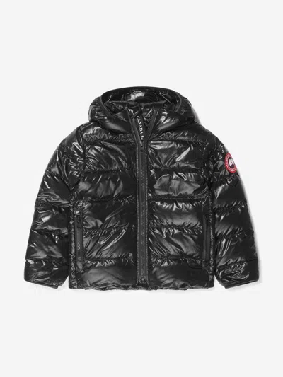 Canada Goose Kids Black Crofton Hoody Down Jacket In Black