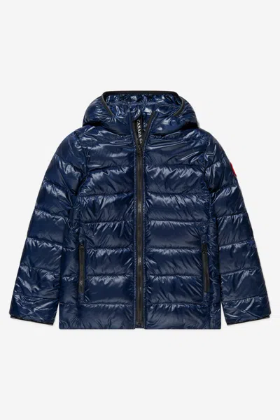 Shop Canada Goose Kids Crofton Down Hooded Jacket S (7 - 8 Yrs) Blue