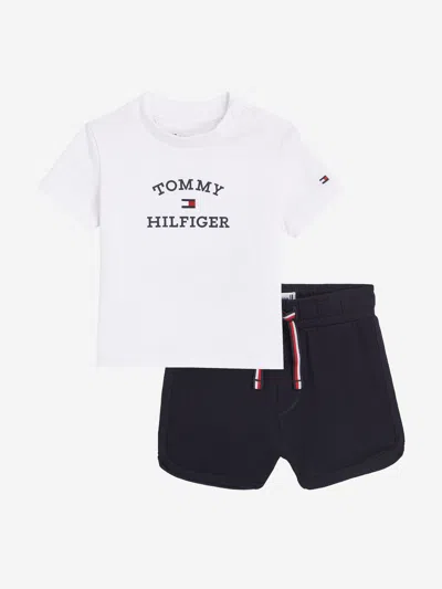 Shop Tommy Hilfiger Baby Logo Short Set In White
