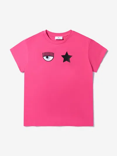 Shop Chiara Ferragni Girls Cotton Jersey Maxi T-shirt 8 Yrs Pink