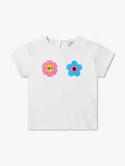 Chiara Ferragni Baby Girls Cotton Jersey Eye Daisy T-shirt 12 Mths White In White