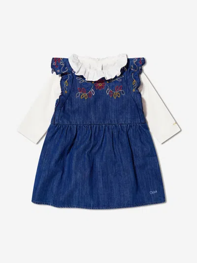 Shop Chloé Baby Girls Dress Gift Set ( 3 Piece) 3 Mths Blue