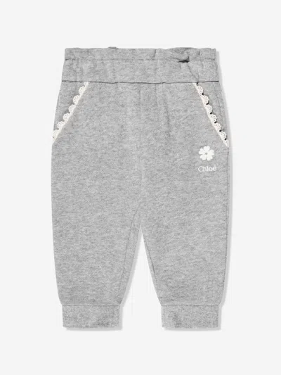 Shop Chloé Baby Girls Joggers In Grey