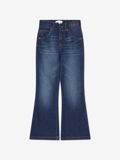 Chloé Girls Denim Jeans In Blue