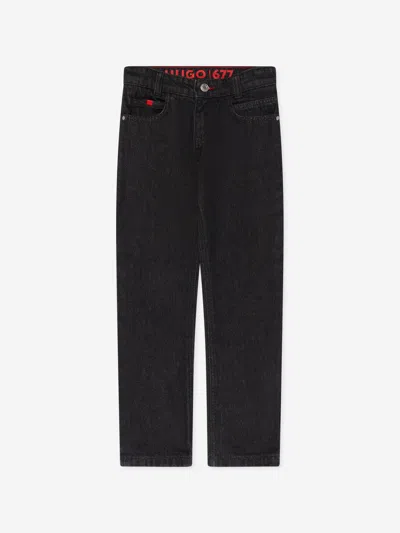 Shop Hugo Boys Regular Fit Jeans In Black