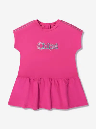 Shop Chloé Baby Girls T-shirt Dress In Pink