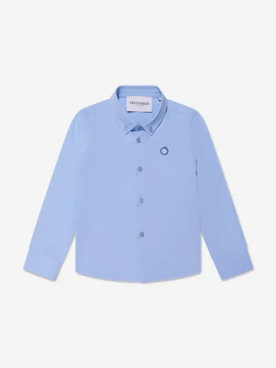 Shop Trussardi Boys Barlog Shirt In Blue