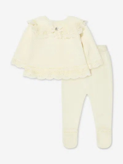 Shop Paz Rodriguez Baby Girls Knitted 2 Piece Set In Ivory