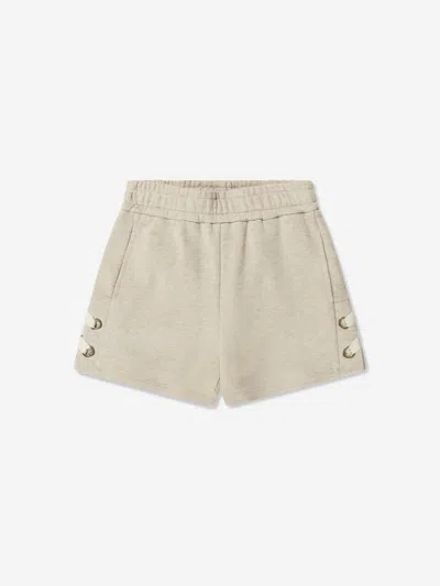 Shop Chloé Girls Lacing Shorts In Beige